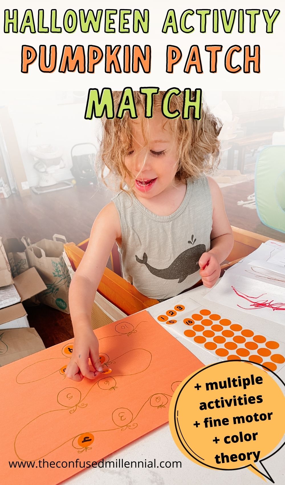 Pumpkin Patch Number + Letter Activity For Preschool Kids